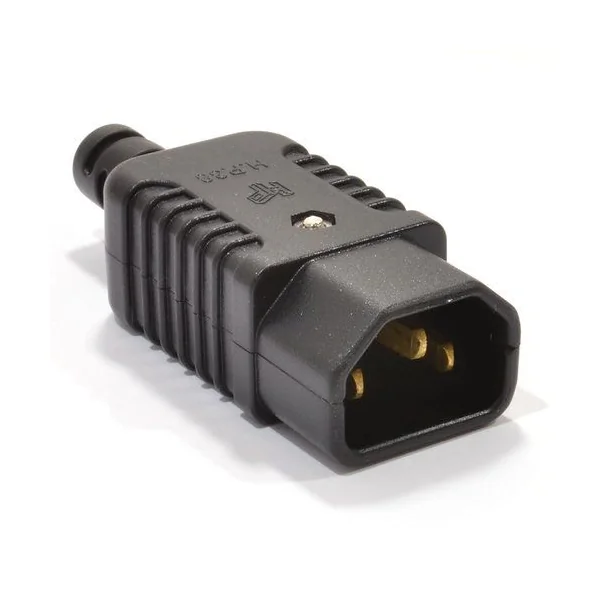 Conector alimentacion C14 macho Negro 10 A