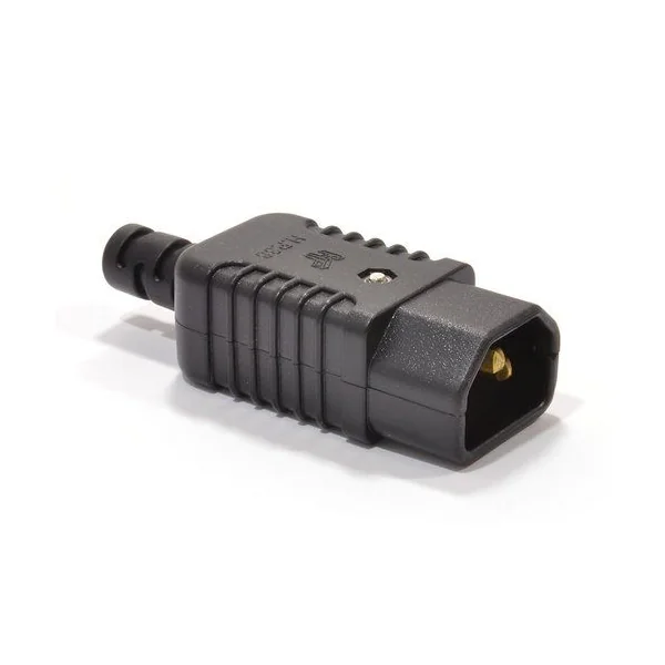 Conector alimentacion C14 macho Negro 10 A