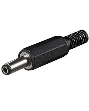 Conector alimentacion DC 2.5 mm x 5.5 mm largo Negro