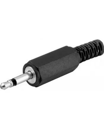 Conector audio jack 2 pines macho 3.5 mm mono Negro