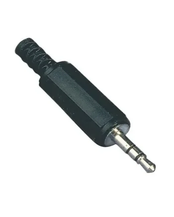 Conector audio jack 3.5 mm estereo macho Negro