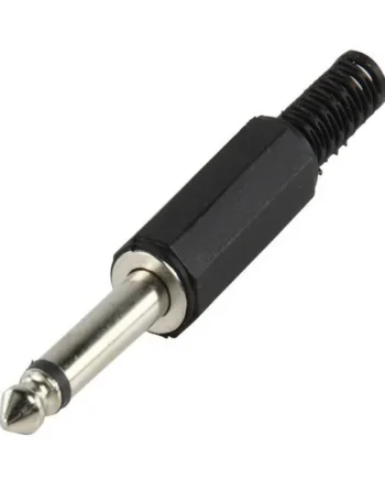 Conector audio jack 6.35 mm mono macho Negro