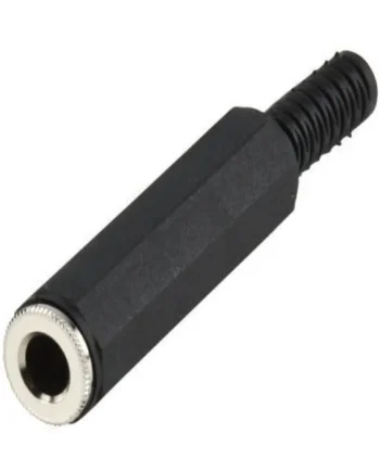 Conector audio jack hembra 6.35 mm estereo Negro