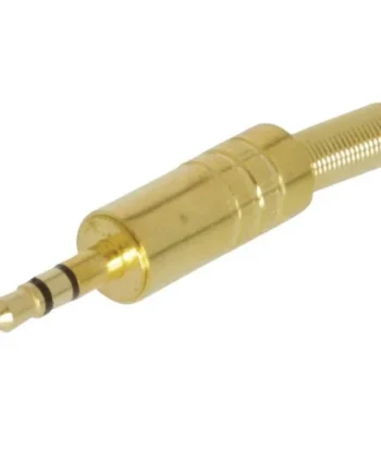Conector audio jack macho 3.5 mm estereo Dorado