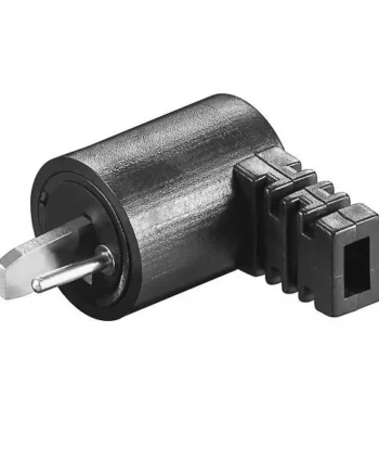 Conector audio para altavoz macho acodado Negro