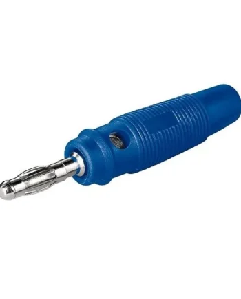 Conector banana macho 4 mm Azul