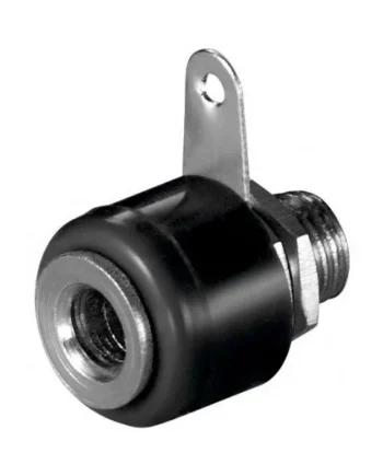 Conector banana para chasis soldar 4 mm Negro