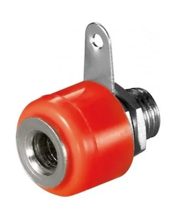 Conector banana para chasis soldar 4 mm Rojo