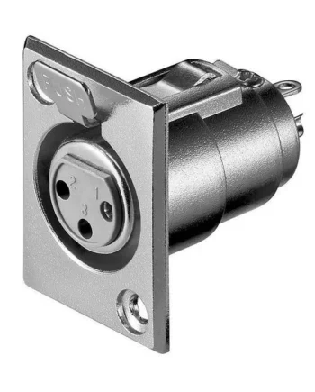 Conector chasis microfono XLR 3 pin hembra Gris