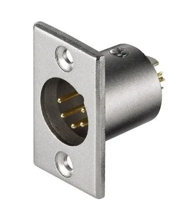 Conector chasis microfono XLR 5 pin macho Gris