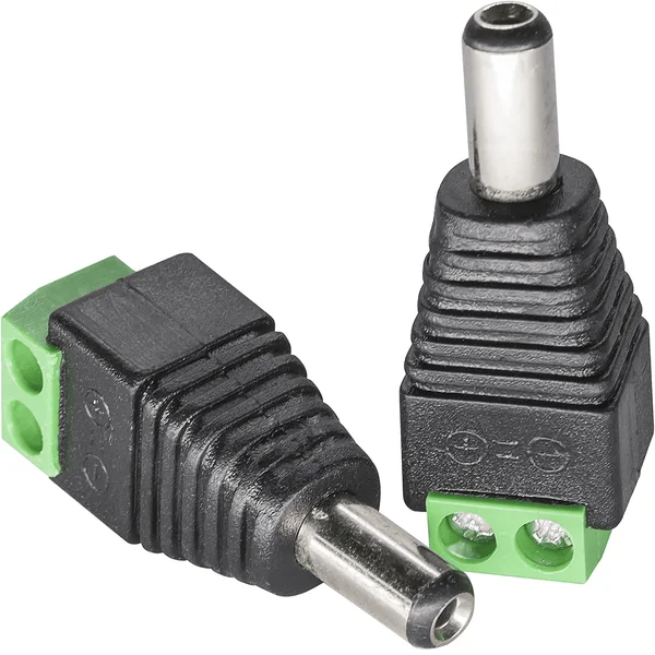 Conector DC macho 5.5x2.1mm Negro