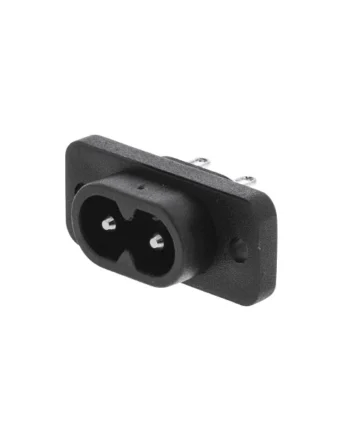Conector de alimentacion IEC-320-C8 macho Negro