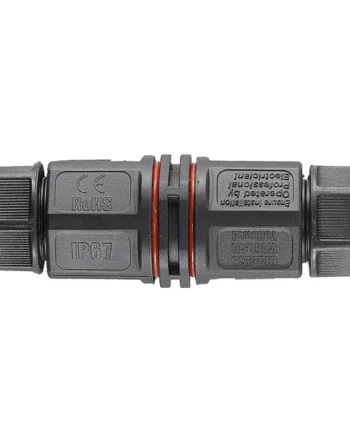 Conector de Cable Estanco 3 Contactos IP67 Negro
