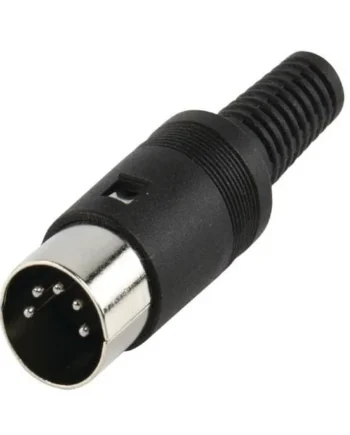 Conector DIN de 5 pines macho Negro