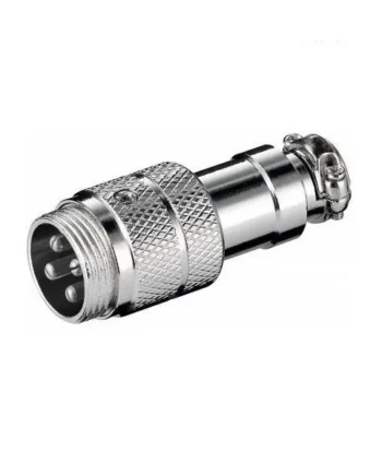 Conector micro aviacion aereo GX16 macho de 4pin Gris