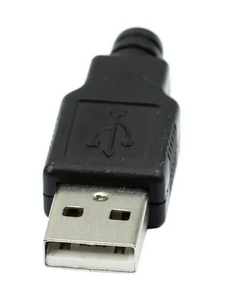 Conector USB tipo A macho soldadura 4 pin Negro