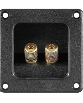 Conjunto de 2 bornes para altavoz cuadrado Negro