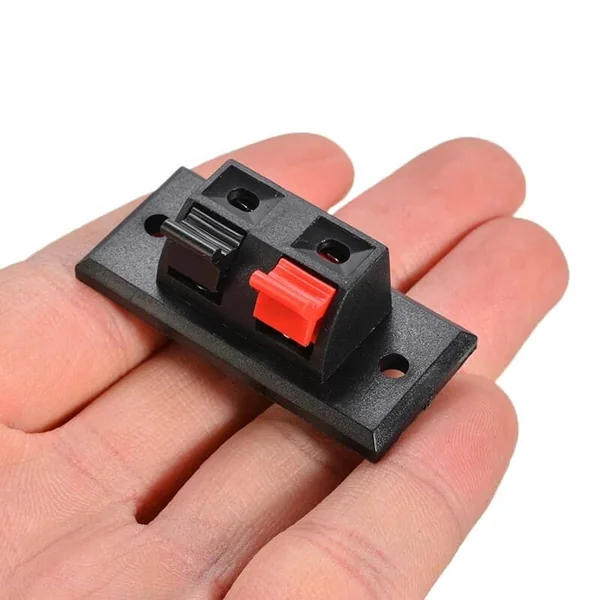 Conjunto de 2 bornes para altavoz rectangular Negro
