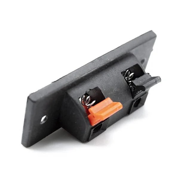 Conjunto de 2 bornes para altavoz rectangular Negro