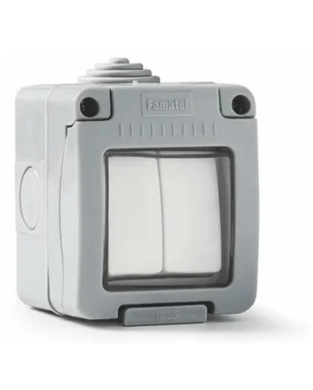 Conmutador doble estanco 10A IP55 Blanco