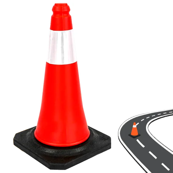 Cono trafico señalizacion con reflector de 50 cm Naranja