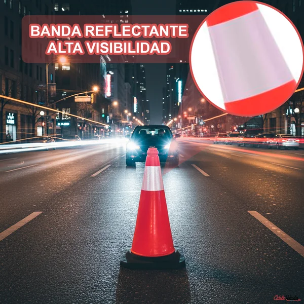 Cono trafico señalizacion con reflector de 50 cm Naranja