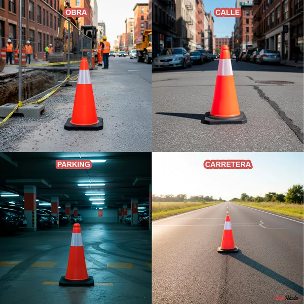 Cono trafico señalizacion con reflector de 50 cm Naranja