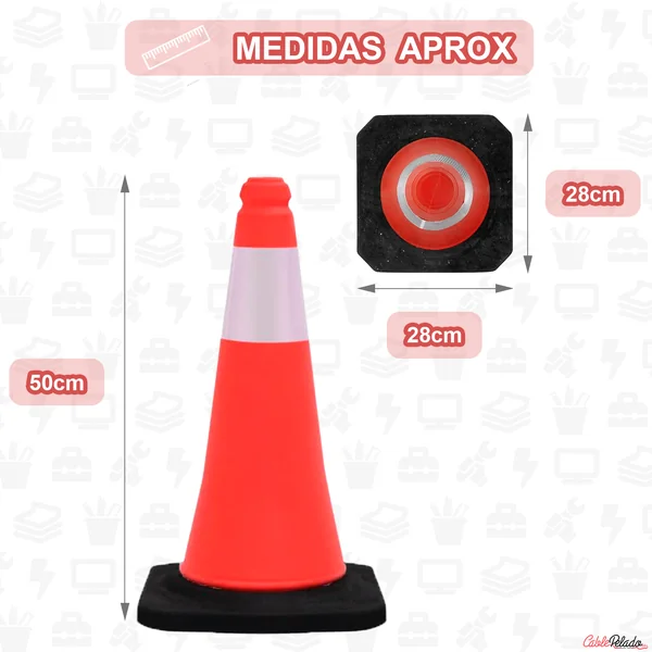 Cono trafico señalizacion con reflector de 50 cm Naranja