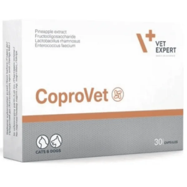 Coprovet VetExpert Probióticos Prebióticos coprofagia perros gatos 30 cápsulas