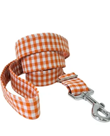 Correa Vichy Naranja para perros