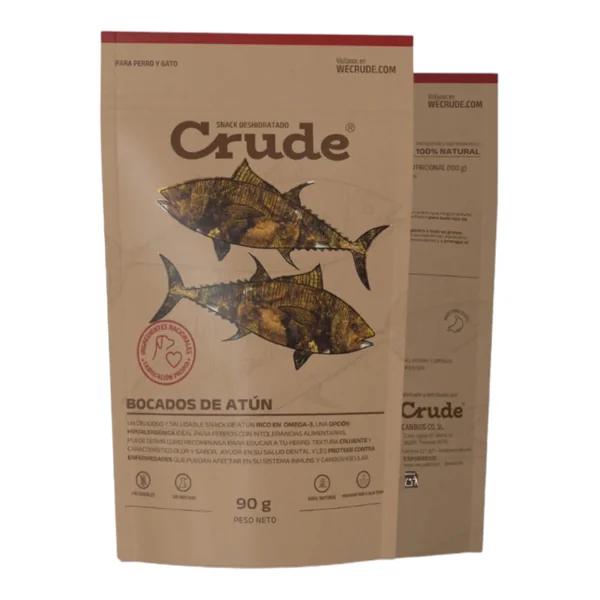 Crude Bocados de Atún Deshidratados para Perros y Gatos — Snack Natural