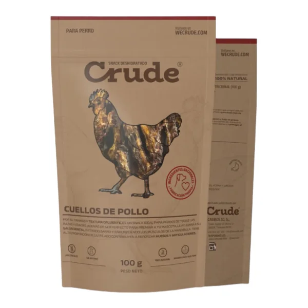 Crude Cuellos de Pollo para Perros — Snack Natural Masticación