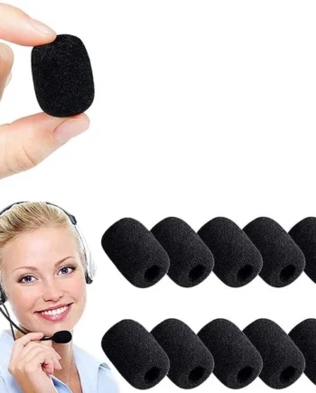 Cubiertas Antiviento Microfono Auriculares de Solapa 10 uds Negro