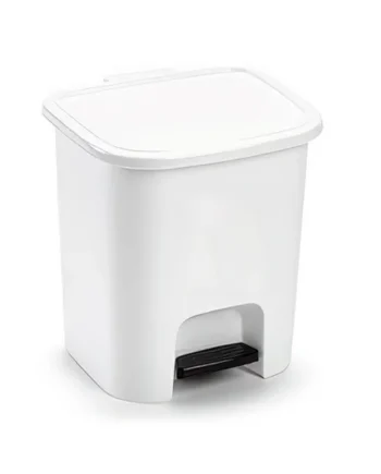 Cubo Basura Plastico Apertura Pedal 7.5 Litros Blanco
