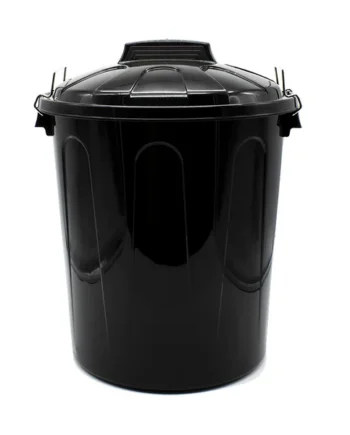 Cubo basura plastico comunidad con tapa 100 Litros Negro