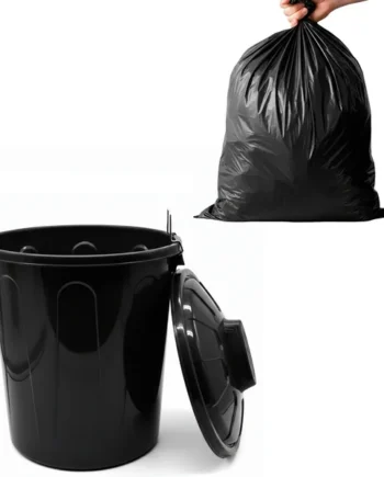 Cubo basura plastico comunidad con tapa 51 Litros Negro