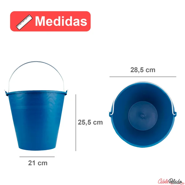Cubo Engomado Plástico 12 Litros Azul