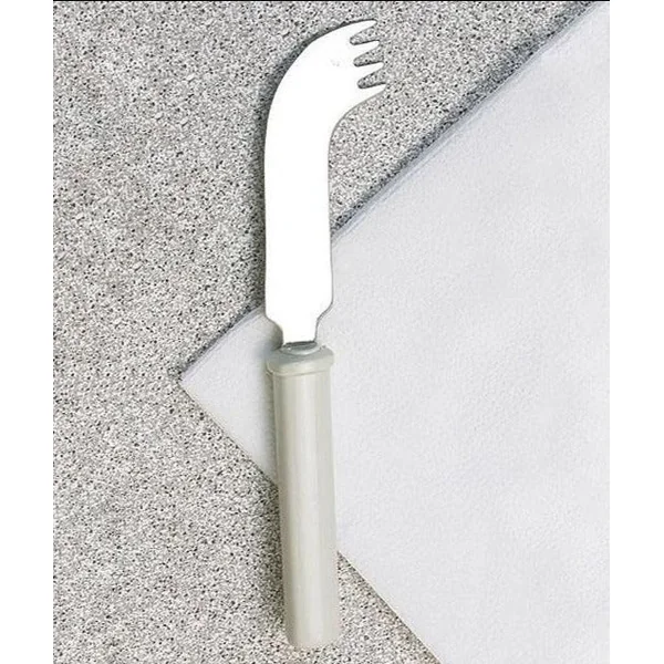 Cuchillo tenedor para personas con necesidades especiales