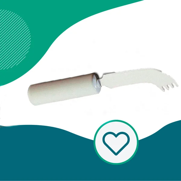 Cuchillo tenedor para personas con necesidades especiales
