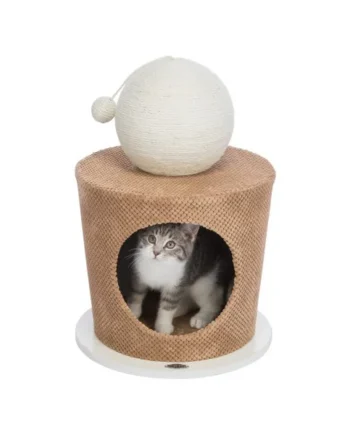 Cueva de mimos con bola de rascar taupe