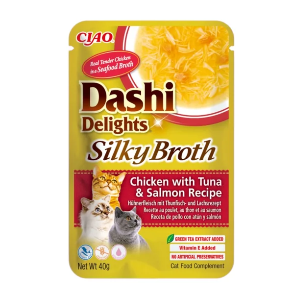 Dashi Silky Broth Pollo, Atún y Salmón para Gatos