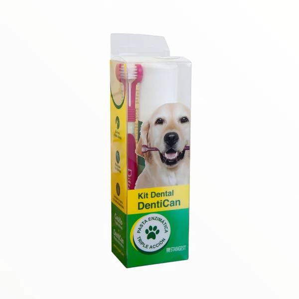 Dentican Kit Cepillo Triple Cabezal y Pasta Dental para Perros y Gatos