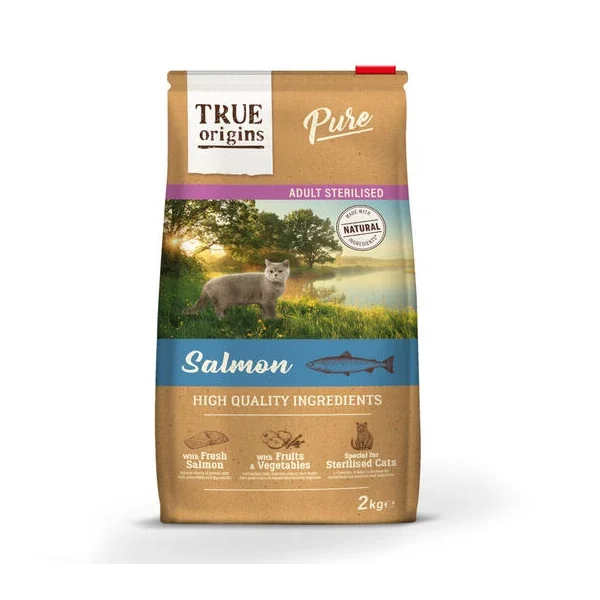 Descubre la excelencia asequible con Productos Para Gatos's True Origins Adult Pure Sterilised Salmón Pienso Para Gatos Las Palmas de Gran Canaria España.