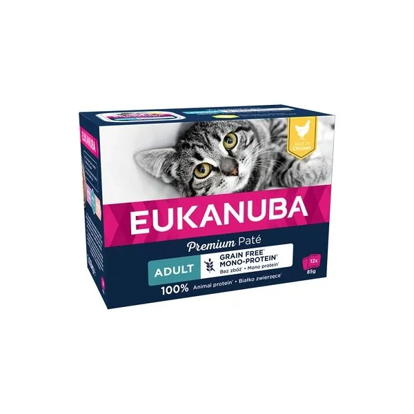 Descubre ofertas excepcionales en línea de Eukanuba Grain Free Adult 12 X 85 G Para Gatos - Hasta un 70% de descuento en Productos Para Gatos!