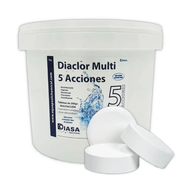 Diaclor Cloro Ps 5 Acciones 5 kg. (Tabletas 200 g)