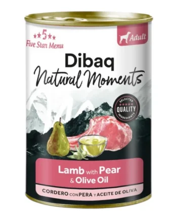 Dibaq Natural Moments Cordero y Pera 380g — Comida Húmeda Sin Cereales para Perros