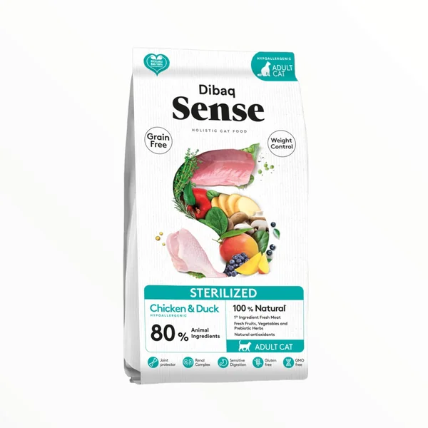 Dibaq Sense Cat Sterilised — Pienso Holístico Sin Cereales para Gatos Esterilizados