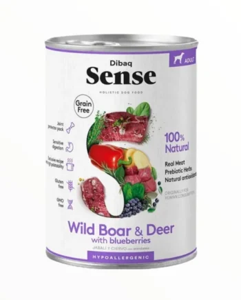 Dibaq Sense Ciervo y Jabalí 380g — Comida Húmeda Salvaje Sin Cereales para Perros