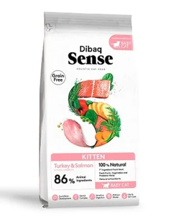 Dibaq Sense Kitten Pavo y Salmón Pienso para Gatitos | Pienso Natural Grain Free