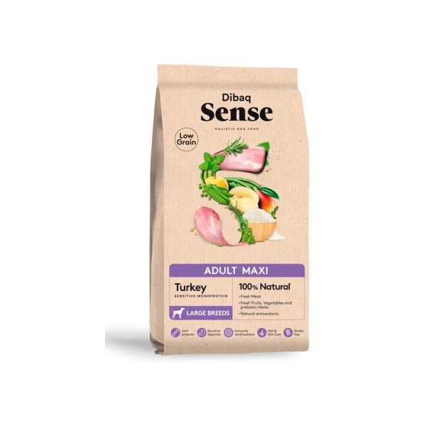 Dibaq Sense Maxi Adult Low Grain Pavo